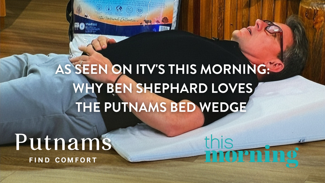 Ben Shepherd testing the Putnams Bed Wedge on This Morning ITV show