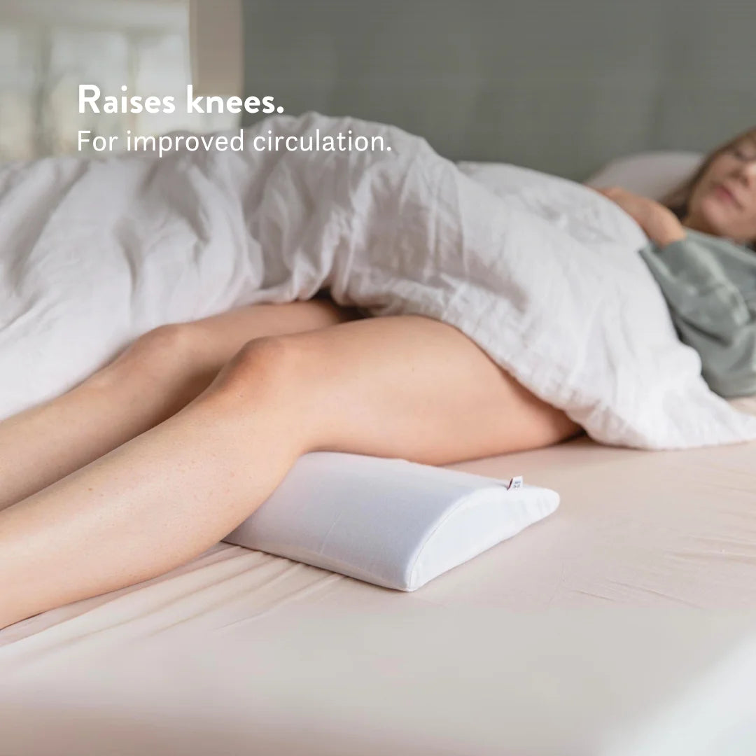 Bed Back Support Pillow - Putnams Place this D shaped firm pillow under the small of your back to support the natural S shape of the spine during sleep. Gives pressure relief to the back when in pain.