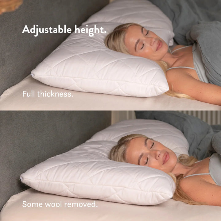 Juego de funda nórdica y almohada de lana británica - 100 % algodón - hipoalergénico, natural, certificado OEKO-TEX Standard 100 , hecho a mano en el Reino Unido, transpirable, termorregulador, antiácaros. Juego de ropa de cama.