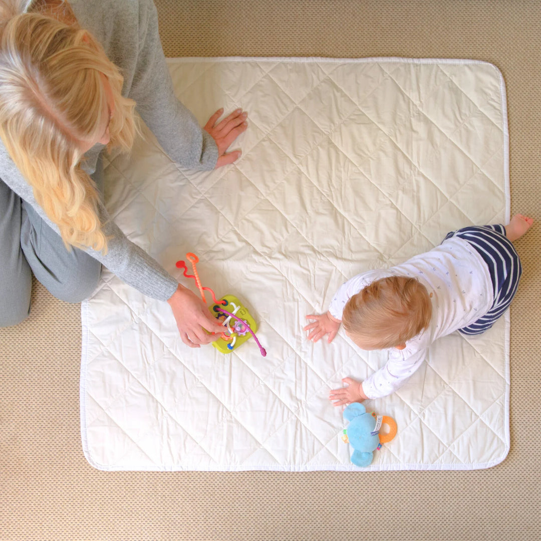 Organic Baby Playmat - 100% Cotton & Washable British Wool Plastic free square