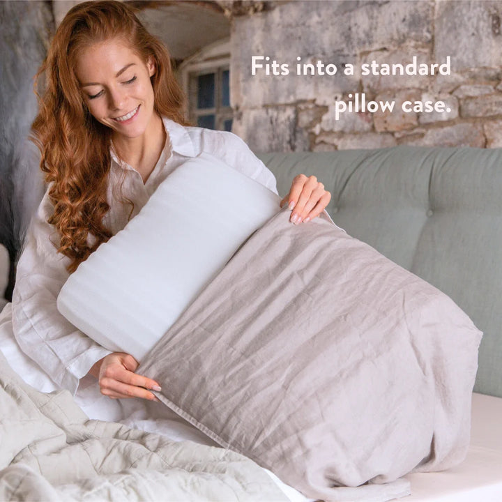 Wave Pillow - Putnams extra thick foam made in the uk one side higher than the other thicker