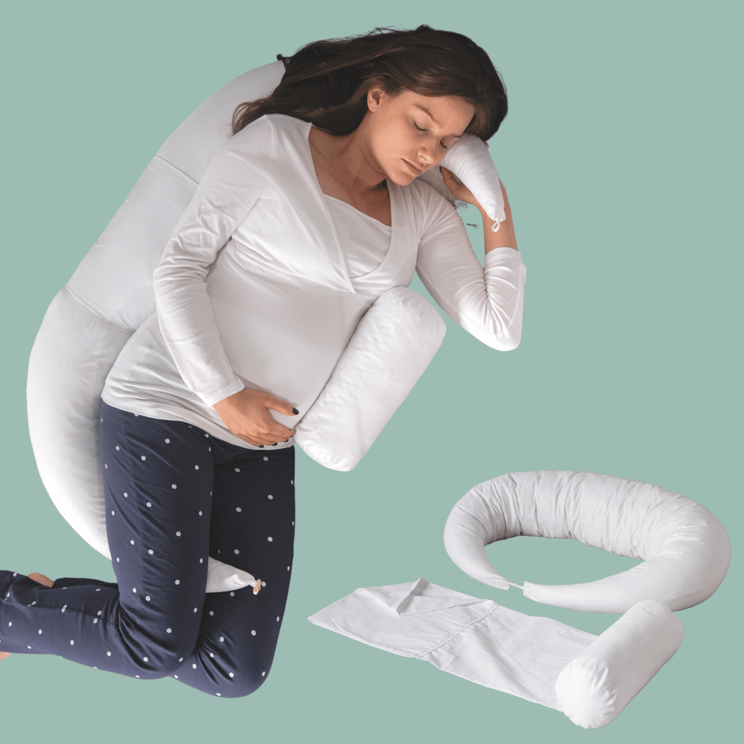 Pregnancy & Feeding Cushion 4 in 1 - British Wool 100% Cotton Cover Putnams natural pregnancy pillows best